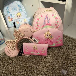 Disney Loungefly Princess Aurora mini backpack with wallet